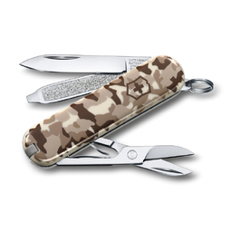Нож-брелок VICTORINOX Classic SD "Desert Camouflage", 58 мм, 7 функций, бежевый камуфляж