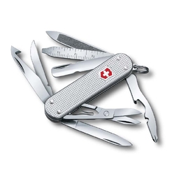 Нож-брелок VICTORINOX Mini Champ Alox, 58 мм, 15 функций, алюминиевая рукоять, серебристый