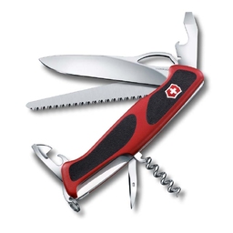 Нож перочинный VICTORINOX RangerGrip 79, 130 мм, 12 функций, с фиксатором лезвия, красный с чёрным