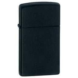 Зажигалка ZIPPO узкая с черным матовым покрытием | Slim® Black Matte, латунь/сталь, чёрная, матовая, 29x10x60 мм