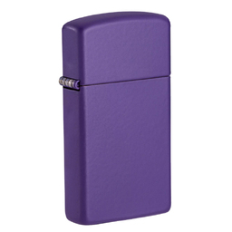 Зажигалка ZIPPO узкая с фиолетовым матовым покрытием | Slim® Purple Matte, латунь/сталь, фиолетовая, матовая, 29x10x60 мм