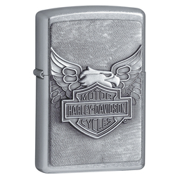 Зажигалка ZIPPO Харлей Дэвидсон с покрытием поцарапанный хром | Harley-Davidson® Street Chrome, латунь/сталь, серебристая, 38x13x57 мм