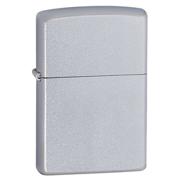 Зажигалка ZIPPO классическая с покрытием сатинированный хром | Classic Satin Chrome, латунь/сталь, серебристая, матовая, 38x13x57мм
