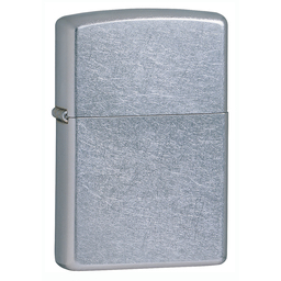 Зажигалка ZIPPO классическая с покрытием поцарапанный хром | Classic Street Chrome, латунь/сталь, серебристая, матовая, 38x13x57 мм