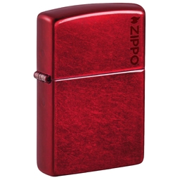 Зажигалка ZIPPO Логотип с покрытием Красное карамелизированное яблоко | Logo Candy Apple Red™, латунь/сталь, красная, глянцевая, 38x13x57 мм