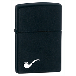 Зажигалка для трубок ZIPPO с черным матовым покрытием | Pipe Black Matte, латунь/сталь, чёрная, матовая, 36x12x56 мм
