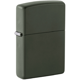 Зажигалка ZIPPO классическая с зеленым матовым покрытием | Classic Green Matte, латунь/сталь, зелёная, матовая, 38x13x57 мм