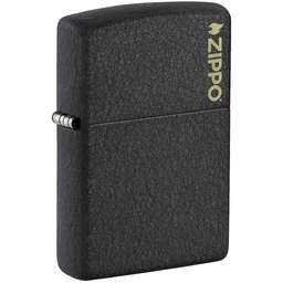 Зажигалка ZIPPO Логотип с черным покрытием с кракелюром | Logo Black Crackle™, латунь/сталь, чёрная, матовая, 38x13x57 мм