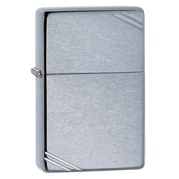 Зажигалка ZIPPO Винтажная с покрытием поцарапанный хром | Vintage Street Chrome, латунь/сталь, серебристая, матовая, 38x13x57 мм