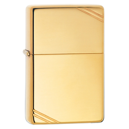 Зажигалка ZIPPO Винтажная с покрытием Глянцевая латунь | Vintage™ High Polish Brass, латунь/сталь, золотистая, 38x13x57 мм