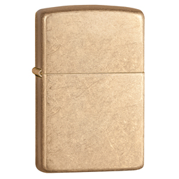 Зажигалка ZIPPO Armor™ с покрытием Искусственно состаренная латунь | Tumbled Brass, латунь/сталь, золотистая, матовая, 38x13x57 мм