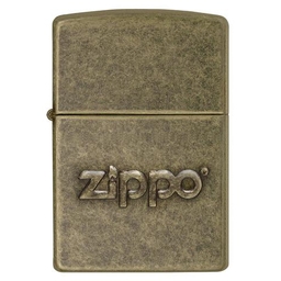 Зажигалка ZIPPO Античный штамп с покрытием античная латунь | Antique Stamp Antique Brass, латунь/сталь, золотистая, матовая, 38x13x57 мм