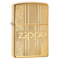 Зажигалка ZIPPO Графический узор с покрытием Глянцевая латунь | Pattern Design High Polish Brass, латунь/сталь, золотистая, 38x13x57 мм