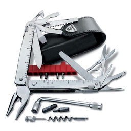 Мультитул VICTORINOX SwissTool X Plus, 115 мм, 37 функций, в кожаным чехле