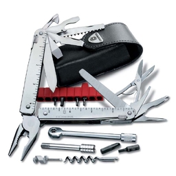 Мультитул VICTORINOX SwissTool X Plus Ratchet, 115 мм, 40 функций, в кожаным чехле