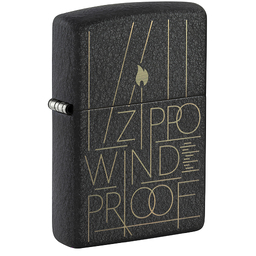 Зажигалка ZIPPO Искусство линий с черным покрытием с кракелюром | Line Art Black Crackle™, латунь/сталь, чёрная, матовая, 38x13x57 мм