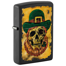 Зажигалка ZIPPO Карта сокровищ с черным матовым покрытием | Lucky Map Black Matte, латунь/сталь, черная, 38x13x57 мм