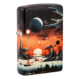 Зажигалка ZIPPO Галактический пейзаж с матовым покрытием на 540 | Galactic Landscape Design 540 Matte, латунь/сталь, разноцветная, матовая, 38x13x57мм