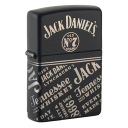 Зажигалка ZIPPO Джек Дэниэлс с черным матовым покрытием | Jack Daniel's Black Matte, латунь/сталь, разноцветная, 38x13x57 мм