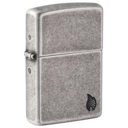 Зажигалка ZIPPO Armor® Пламя c античным серебристым покрытием | Flame Antique Silver, латунь/сталь, серебристая, 38x13x57 мм