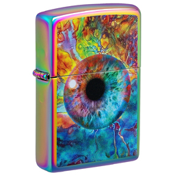 Зажигалка ZIPPO Необычный глаз с разноцветным покрытием | Spacey Eye Multi Color, латунь/сталь, разноцветная, глянцевая, 38x13x57 мм