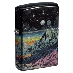 Зажигалка ZIPPO Космос с покрытием Искусственно состаренный хром на 540 | Space in Color 540 Tumbled Chrome, латунь/сталь, разноцветная, 38x13x57 мм