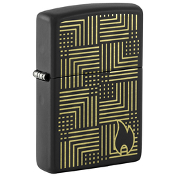 Зажигалка ZIPPO Отражения с черным матовым покрытием | Reflection Design Black Matte, латунь/сталь, черная, матовая, 38x13x57 мм