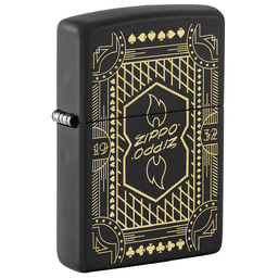 Зажигалка ZIPPO Линейный мотив с черным матовым покрытием | Lines Design Black Matte, латунь/сталь, черная, матовая, 38x13x57 мм
