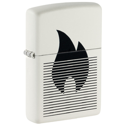 Зажигалка ZIPPO Пламя с градиентом с белым матовым покрытием | Flame Gradient Design White Matte, латунь/сталь, белая, матовая, 38x13x57 мм