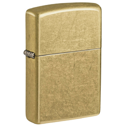 Зажигалка ZIPPO классическая с покрытием поцарапанная латунь | Classic Street Brass, латунь/сталь, золотистая, 38x13x57 мм
