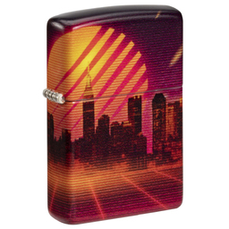 Зажигалка ZIPPO Кибергород с матовым покрытием на 540 | Cyber City 540 Matte, латунь/сталь, оранжевая 38x13x57 мм