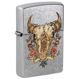 Зажигалка ZIPPO Рик Ритвельд с покрытием поцарапанный хром | Rick Rietveld Street Chrome, латунь/сталь, серебристая, 38x13x57 мм