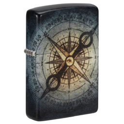 Зажигалка ZIPPO Призрачный компас с покрытием, светящимся в темноте зеленым | Compass Ghost Glow In The Dark Green, латунь/сталь, черная, 38x13x57 мм