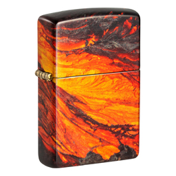 Зажигалка ZIPPO Поток лавы с покрытием Искусственно состаренная латунь на 540 | Lava Flow 540 Tumbled Brass, латунь/сталь, оранжевая, 38x13x57 мм