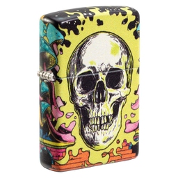 Зажигалка ZIPPO Череп с покрытием, светящимся в темноте зеленым | Skull Design Glow In The Dark Green,латунь/сталь,разноцветная38x13x57 мм