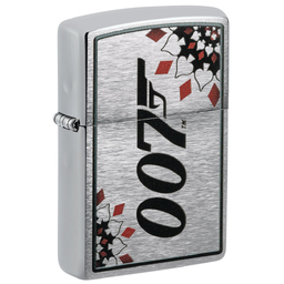 Зажигалка ZIPPO Джеймс Бонд с покрытием матовый хром | James Bond™ Brushed Chrome, латунь/сталь, серебристая, 38x13x57 мм
