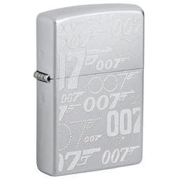 Зажигалка ZIPPO Джеймс Бонд с покрытием сатинированный хром | James Bond™ Satin Chrome, латунь/сталь, серебристая, 38x13x57 мм