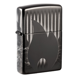 Зажигалка ZIPPO Пламя с черным глянцевым покрытием | Zippo Design High Polish Black, латунь/сталь, черная, глянцевая, 38x13x57 мм
