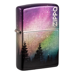 Зажигалка ZIPPO Красочное небо с покрытием Искусственно состаренный хром | Colorful Sky 540 Tumbled Chrome, латунь/сталь, разноцветная, 38x13x57 мм