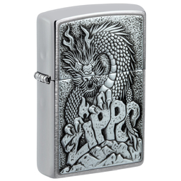 Зажигалка ZIPPO классическая с покрытием матовый хром | Classic Brushed Chrome, латунь/сталь, серебристая, 38x13x57 мм