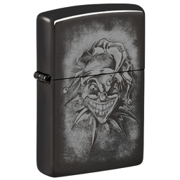 Зажигалка ZIPPO Клоун с черным глянцевым покрытием | Clown High Polish Black, латунь/сталь, черная, глянцевая, 38x13x57 мм