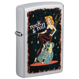 Зажигалка ZIPPO Красотка с покрытием сатинированный хром | Cool Chick Satin Chrome, латунь/сталь, серебристая, 38x13x57 мм