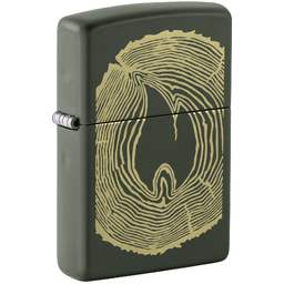 Зажигалка ZIPPO Спил дерева с зеленым матовым покрытием | Wood Ring Green Matte, латунь/сталь, зеленая, матовая, 38x13x57 мм