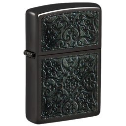 Зажигалка ZIPPO Узор с черным глянцевым покрытием | Pattern High Polish Black, латунь/сталь, черная, глянцевая, 38x13x57 мм