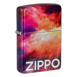 Зажигалка ZIPPO Яркие переливы с покрытием Искусственно состаренный хром на 540 | Tie Dye 540 Tumbled Chrome, латунь/сталь, разноцветная, 38x13x57 мм