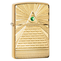 Зажигалка ZIPPO Armor™ Всевидящее око с покрытием Глянцевая латунь | Eye of Providence High Polish Brass, латунь/сталь, золотистая, 38x13x57 мм