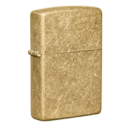 Зажигалка ZIPPO классическая с покрытием Искусственно состаренная латунь | Classic Tumbled Brass, латунь/сталь, золотистая, матовая, 38x13x57 мм