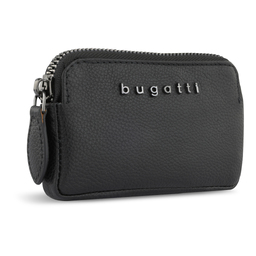 Ключница BUGATTI БЕЛЛА | BELLA, чёрная, воловья кожа/полиэстер, 12х1,5х7 см