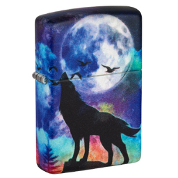 Зажигалка ZIPPO Волк с матовым покрытием на 540 | Wolf Design 540 Matte, латунь/сталь, разноцветная, матовая, 38x13x57 мм