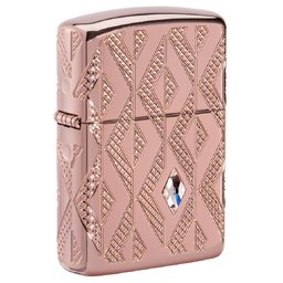 Зажигалка ZIPPO Armor® Геометрическая с покрытием розовое золото | Geometric Rose Gold, латунь/сталь, розовое золото, 38x13x57 мм